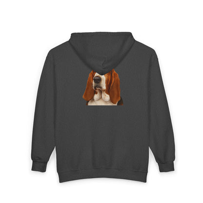 Basset Head Unisex Full Zip Hoodie