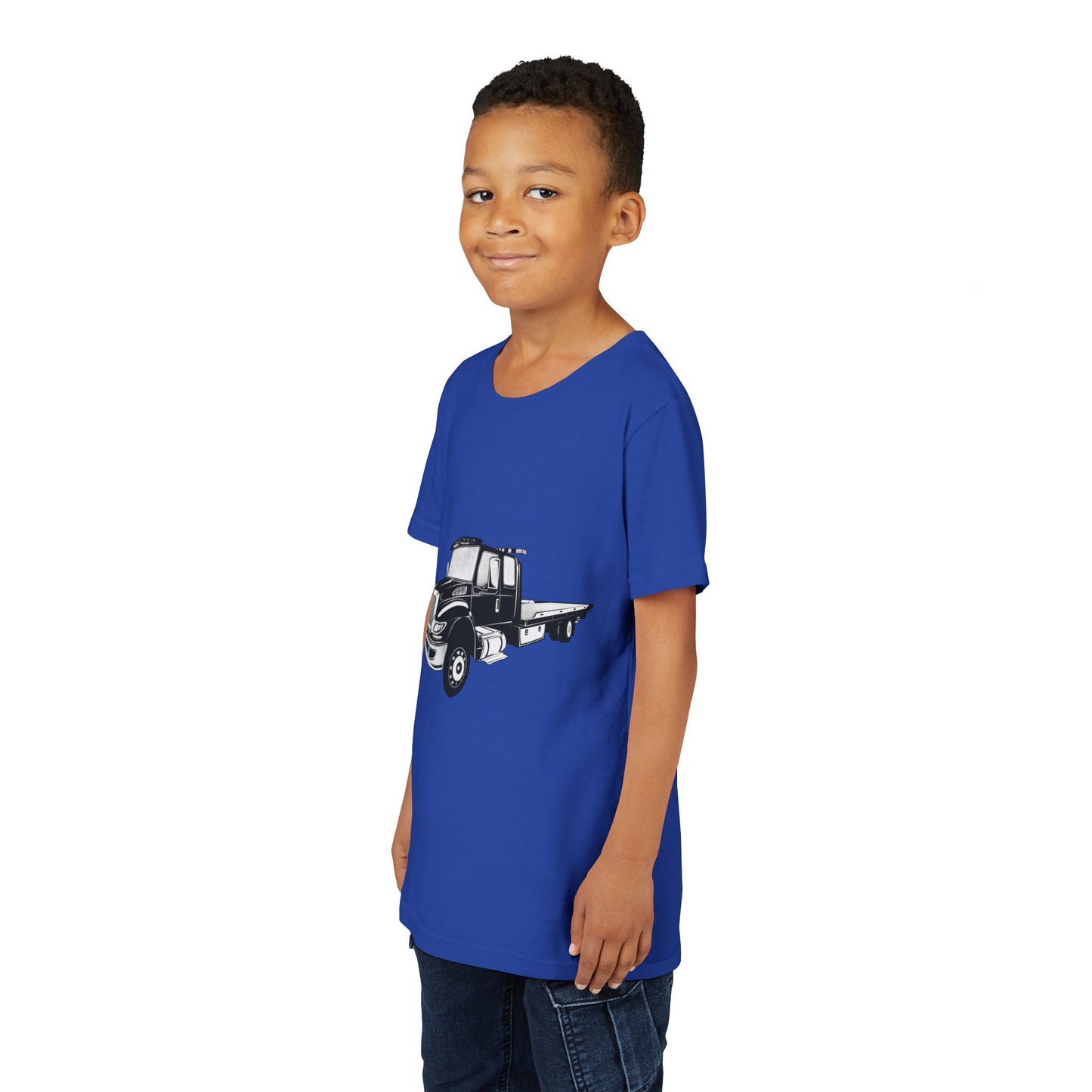 Flatbed Tow Truck Youth Unisex Short Sleeve Crewneck Tee
