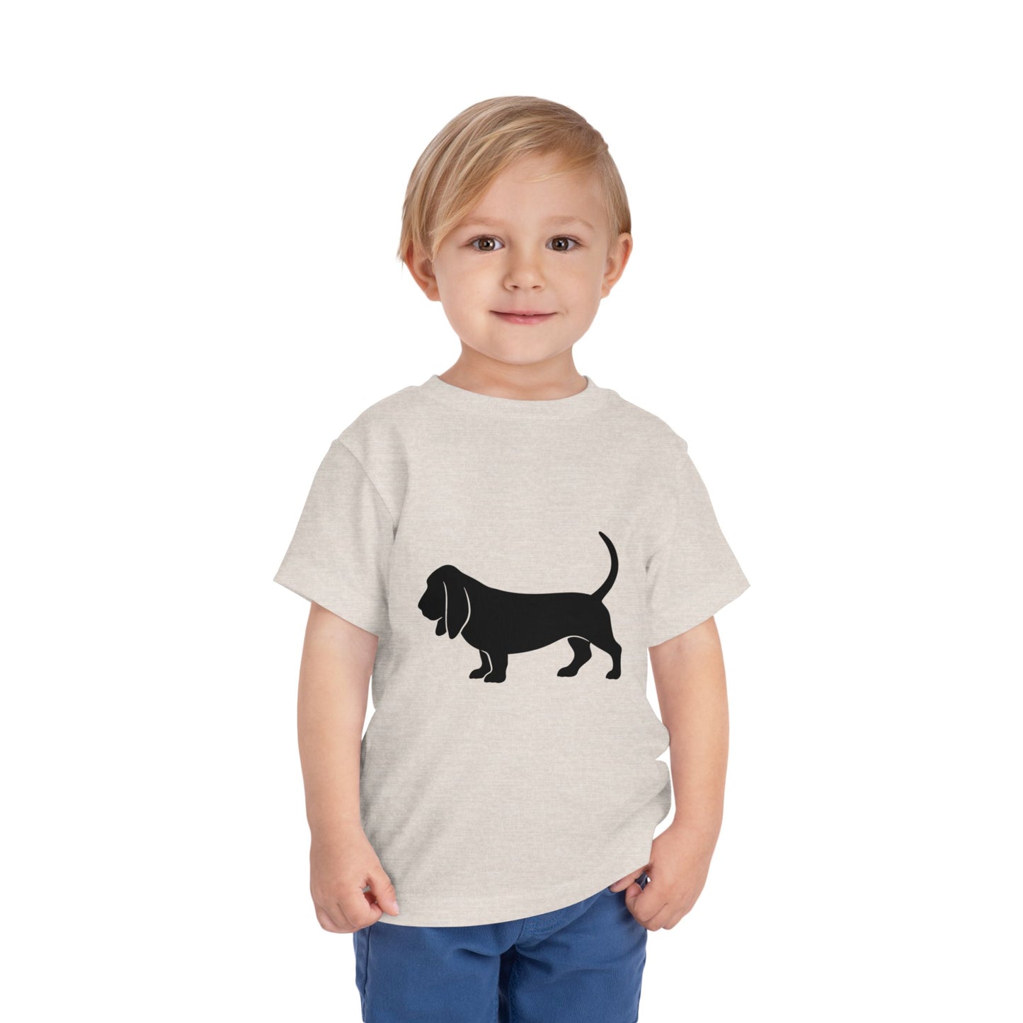 Basset Silhouette Toddler Unisex Short Sleeve Crewneck Tee