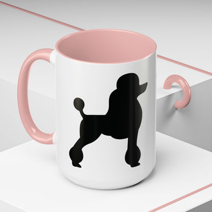 Poodle Silhouette 2-Tone Coffee Mug