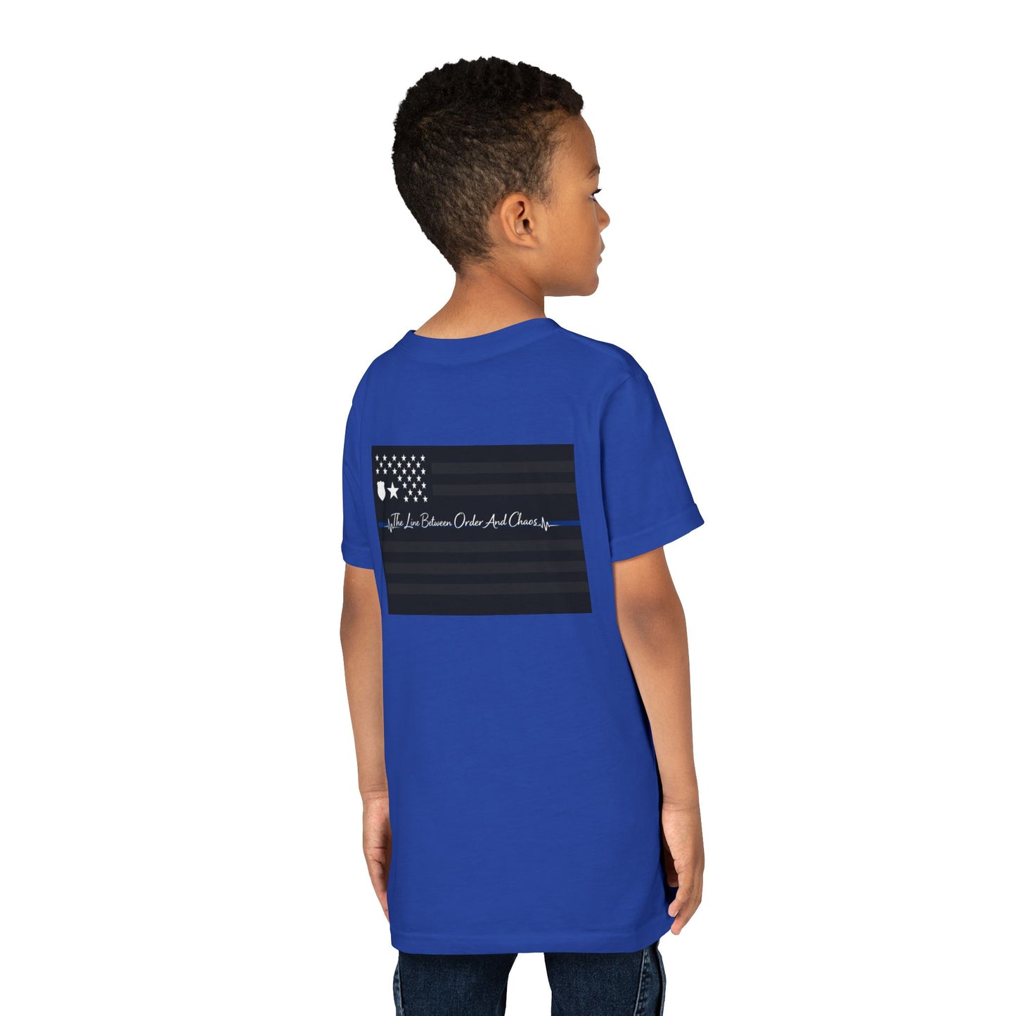 Thin Blue Line Youth Unisex Short Sleeve Crewneck Tee