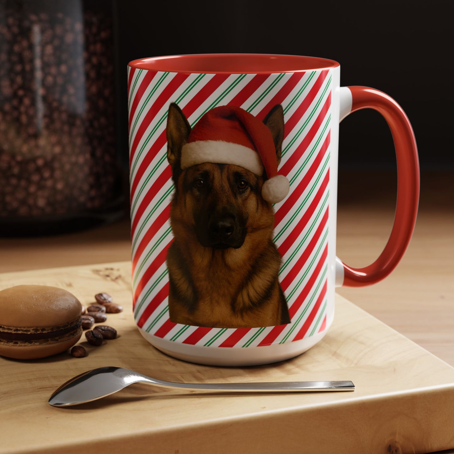 Santa Paws German Shepherd 2-Tone Coffee Mug