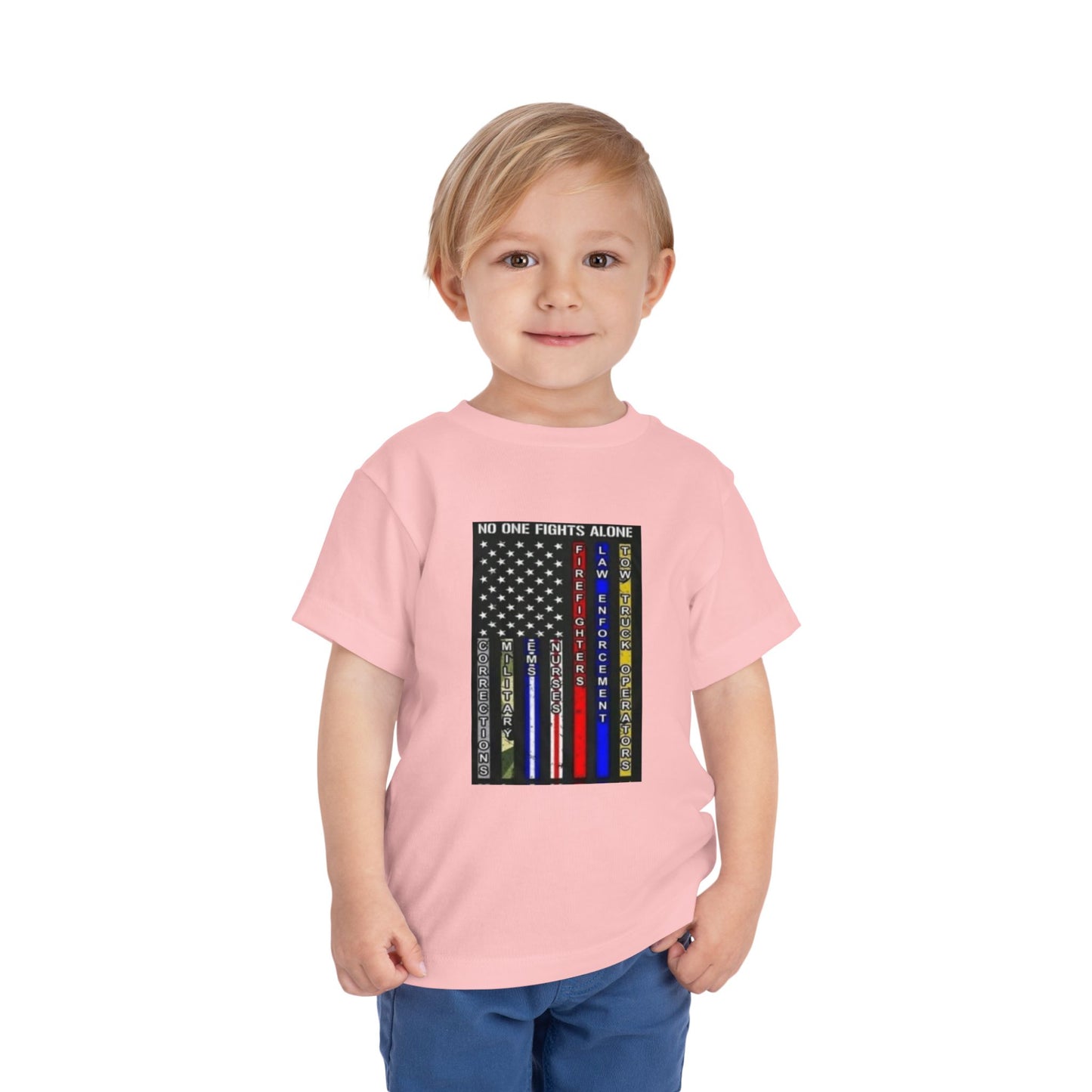 No One Fights Alone Toddler Unisex Short Sleeve Crewneck Tee