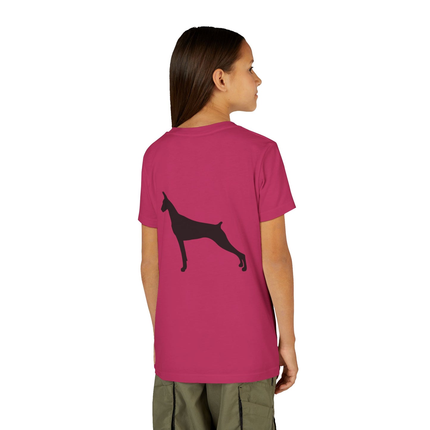 Doberman Head Youth Unisex Short Sleeve Crewneck Tee