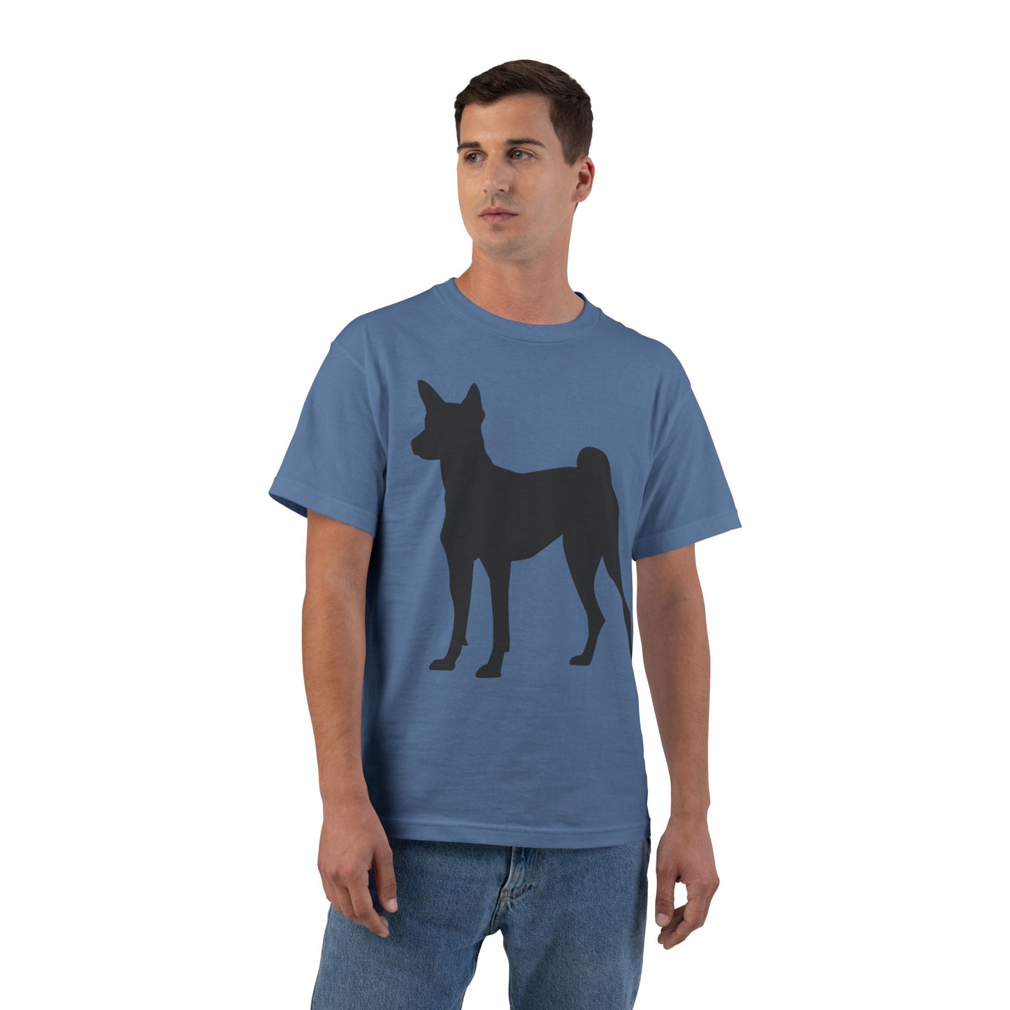 Basenji Silhouette Men's Short-Sleeve Crewneck Tee