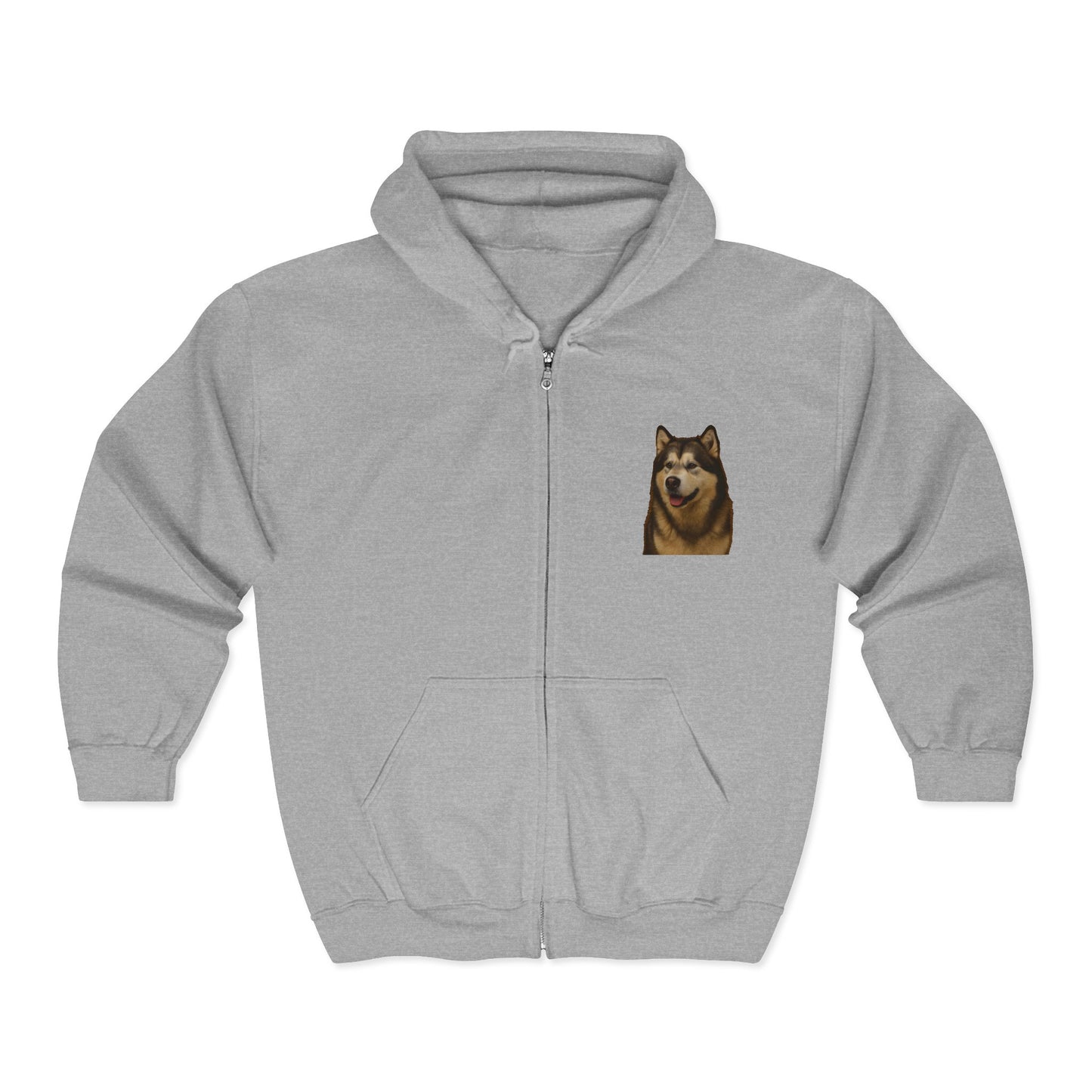 Malamute Head Unisex Full Zip Hoodie