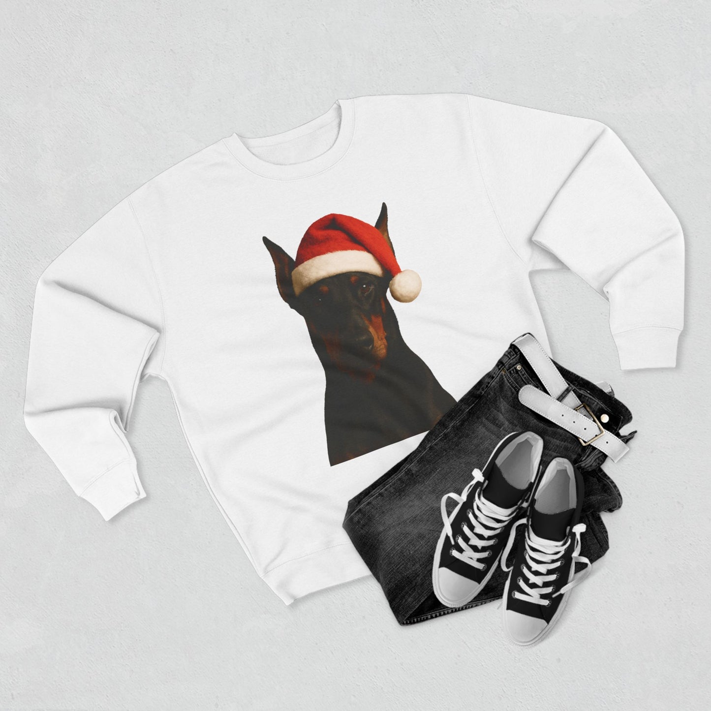 Santa Paws Doberman Unisex Crewneck Sweatshirt