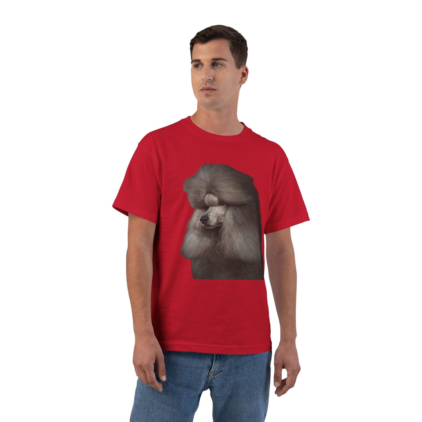 Poodle Head Men's Short-Sleeve Crewneck Tee