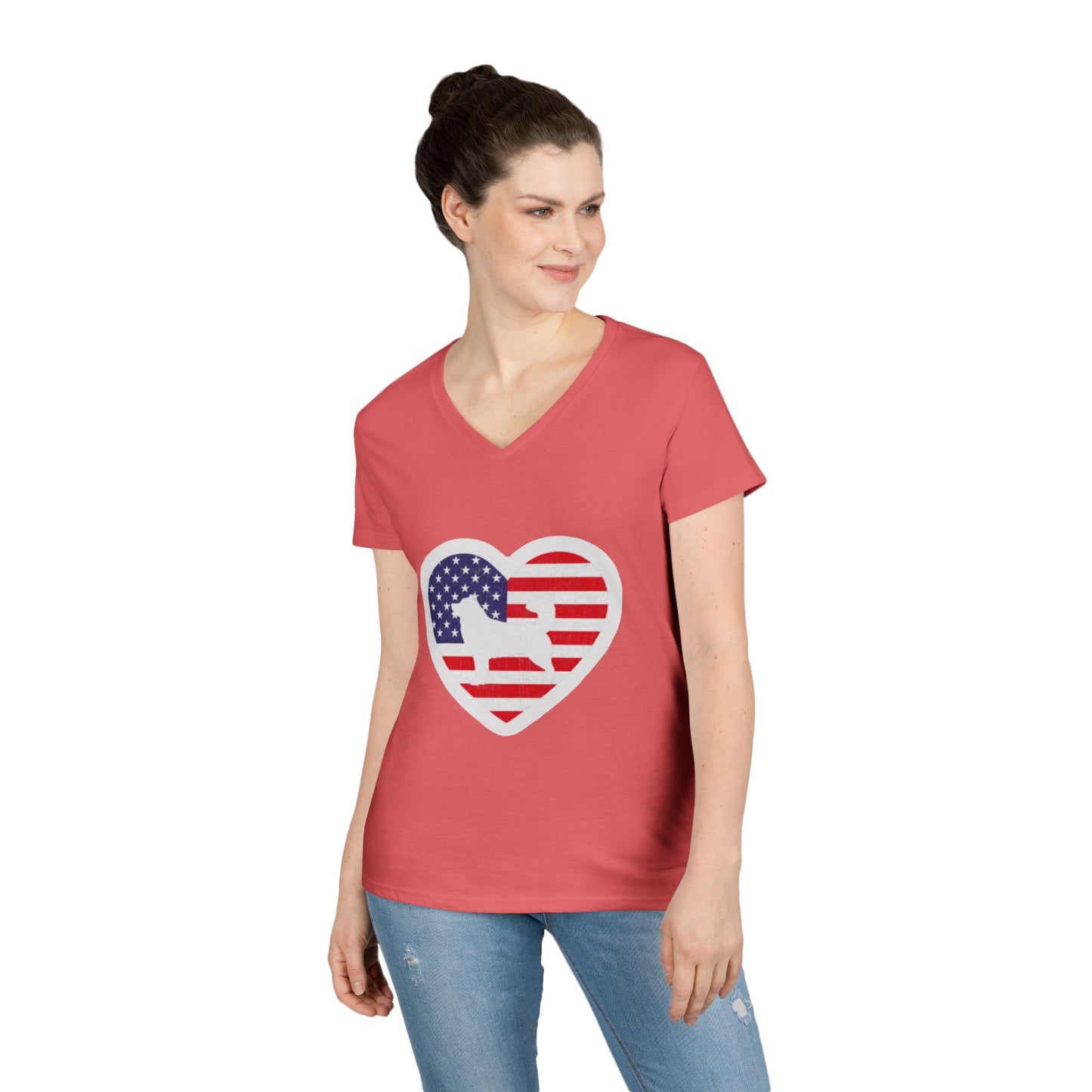 Malamute Flag Women's V-Neck T-Shirt