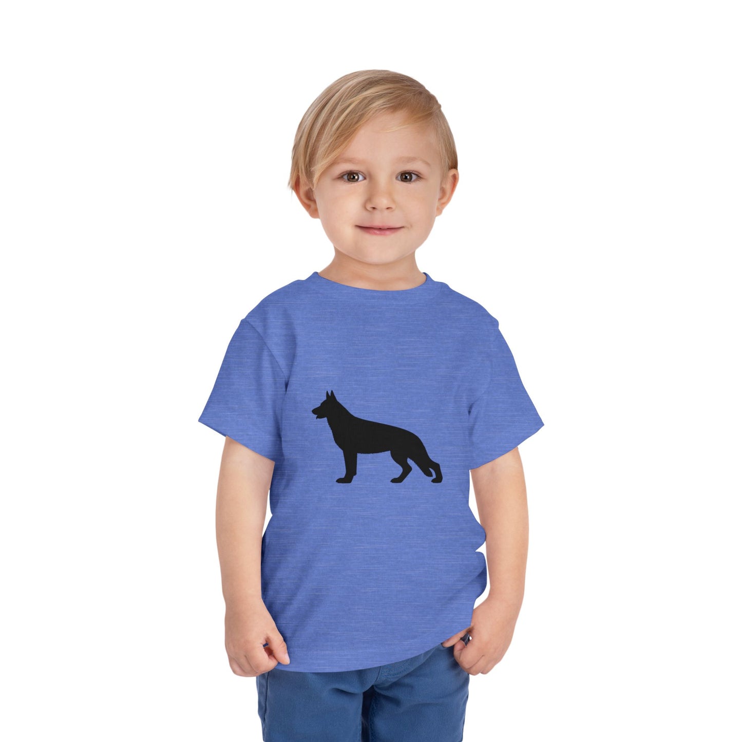 German Shepherd Silhouette Toddler Unisex Short Sleeve Crewneck Tee
