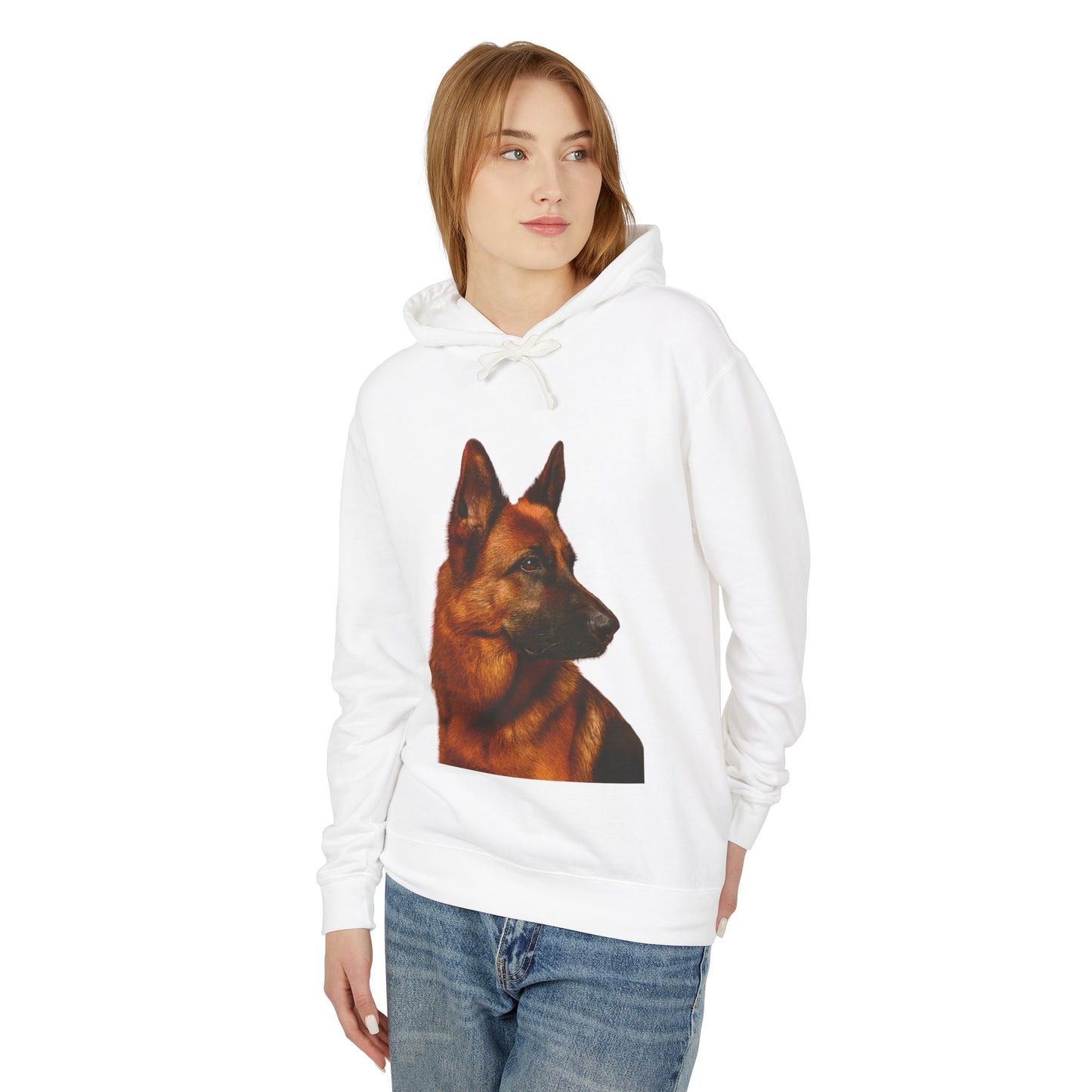 German Shepherd Head Unisex Lightweight Hoodie