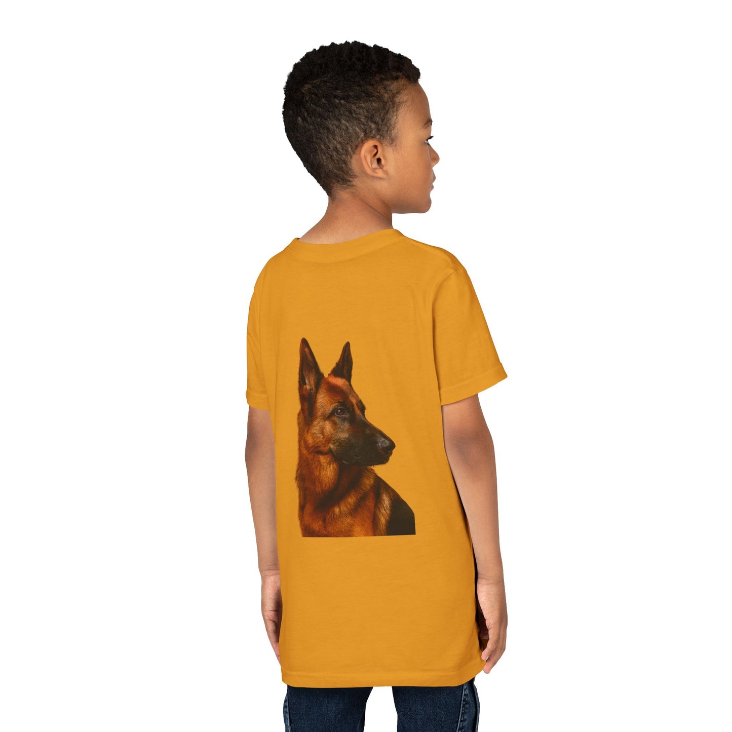 German Shepherd Head Youth Unisex Short Sleeve Crewneck Tee