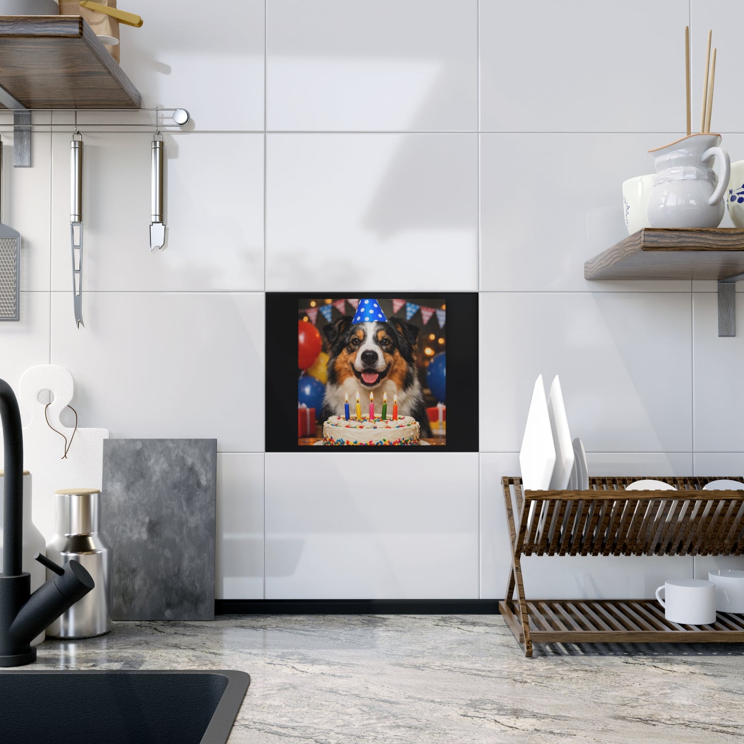 Birthday Buddy Aussie Ceramic Photo Tile