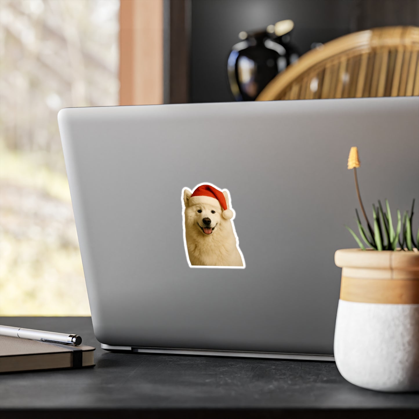 Santa Paws Samoyed Vinyl Decal