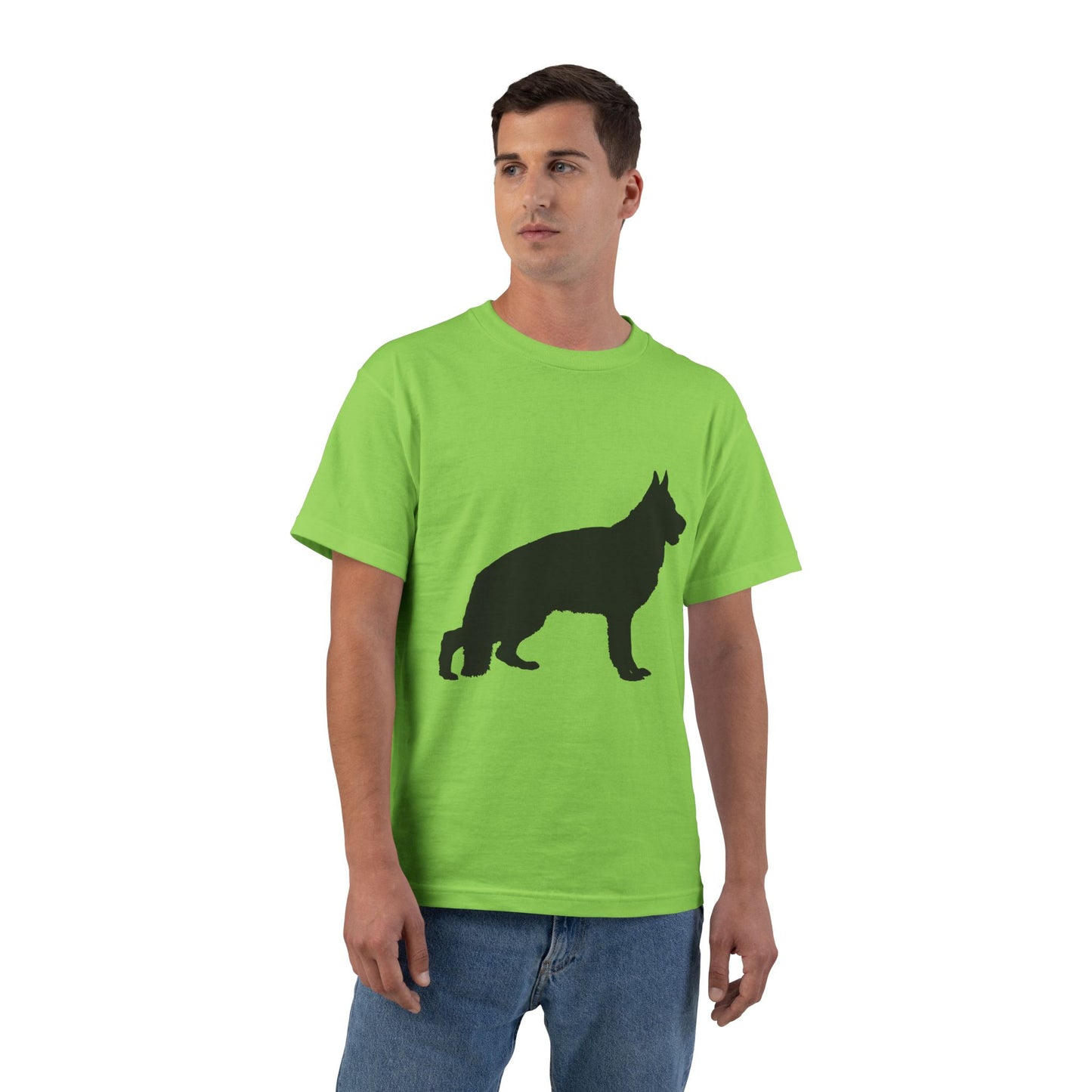 German Shepherd Silhouette Men's Short-Sleeve Crewneck Tee