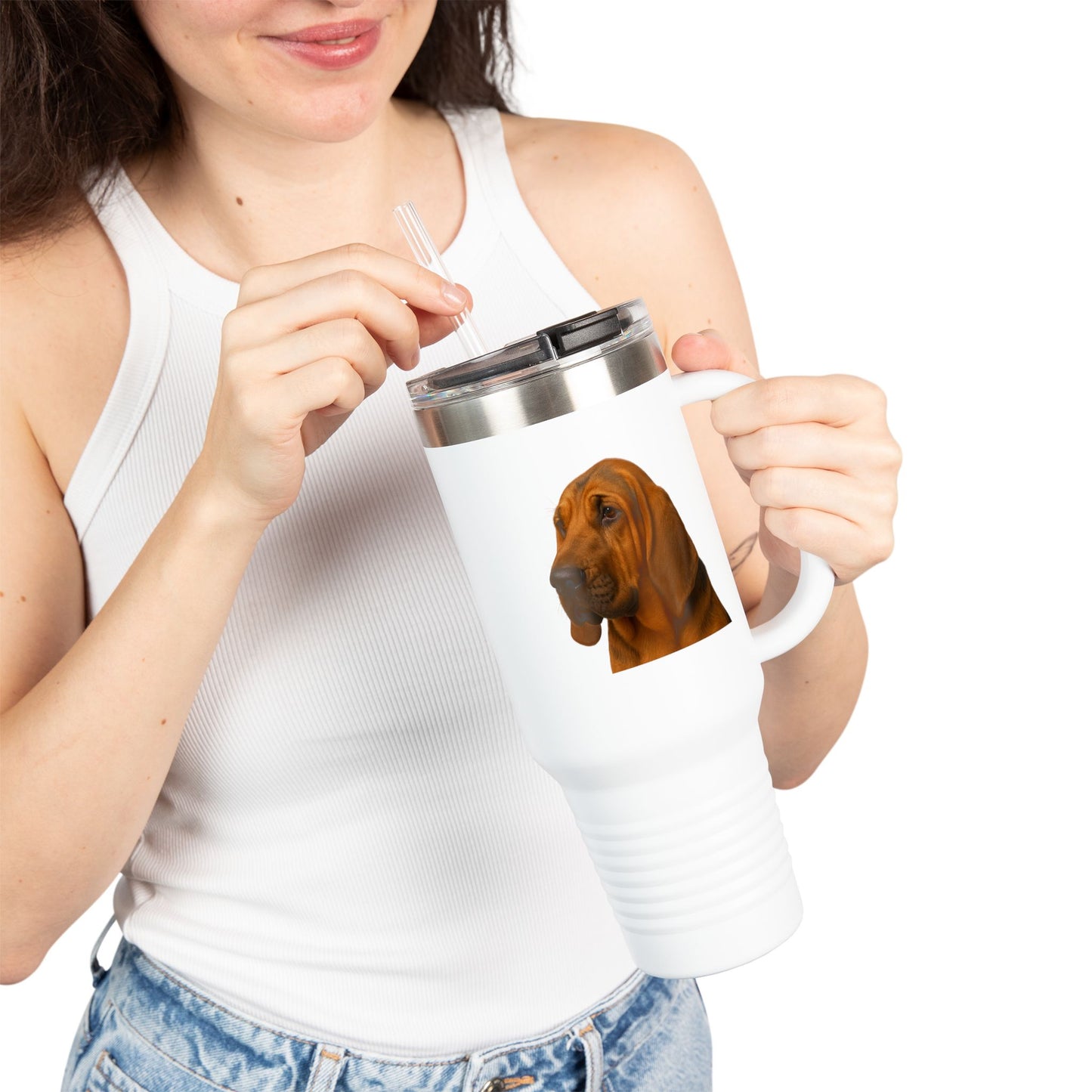 Bloodhound Head Insulated Travel Mug