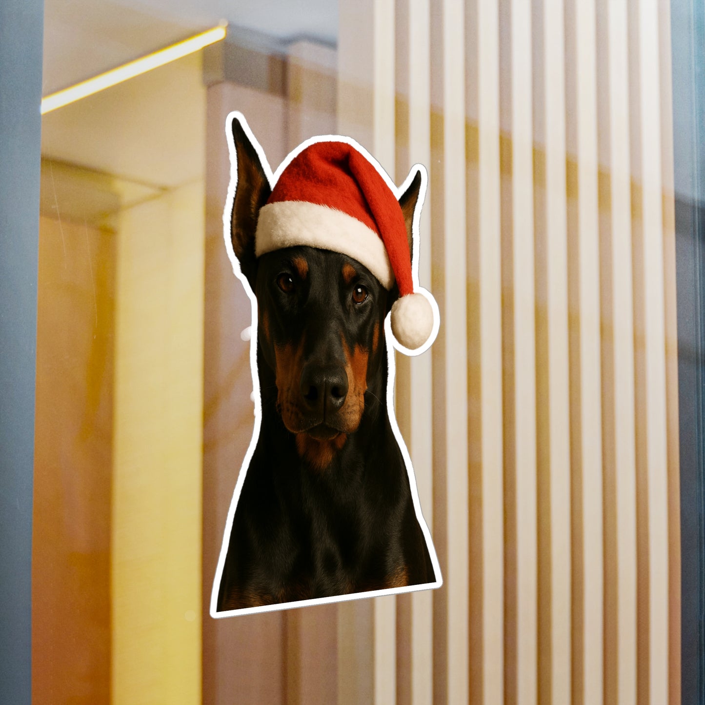 Santa Paws Doberman Vinyl Decal