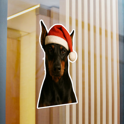 Santa Paws Doberman Vinyl Decal