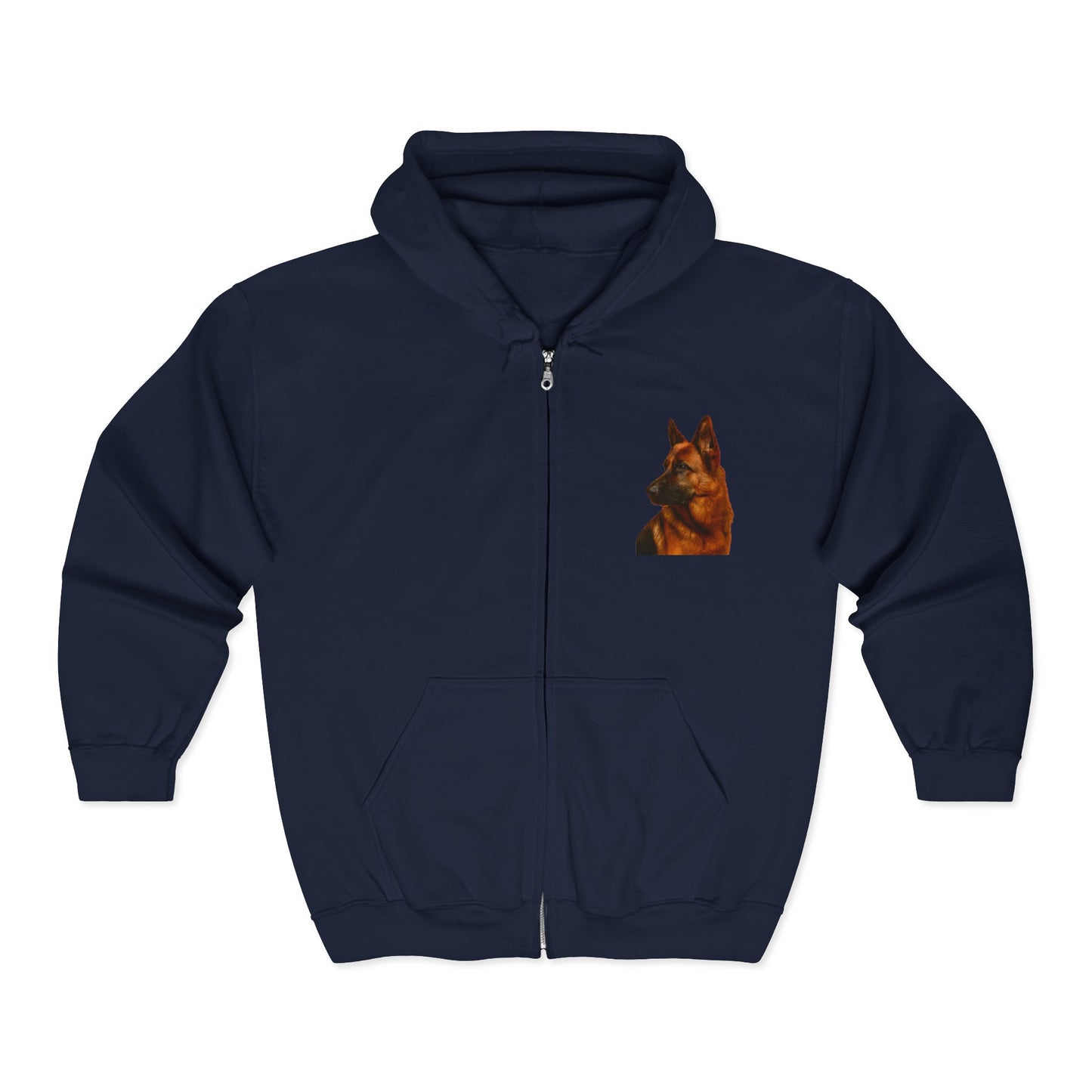 German Shepherd Head Unisex Full Zip Hoodie