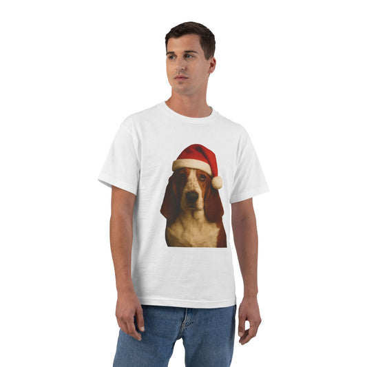 Santa Paws Basset Men's Short-Sleeve Crewneck Tee