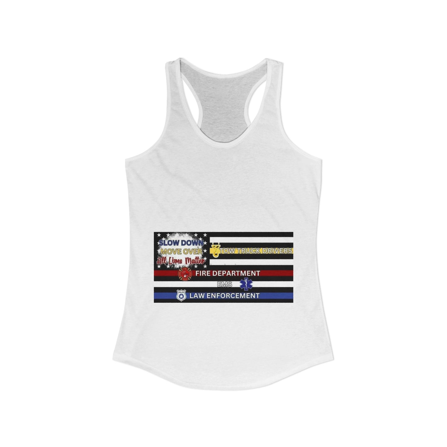 Slow Down Move Over Flag Women's Racerback Tank