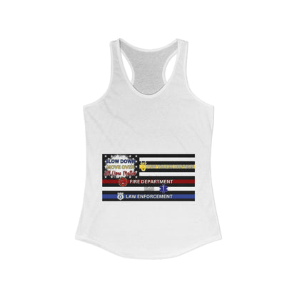Slow Down Move Over Flag Women's Racerback Tank