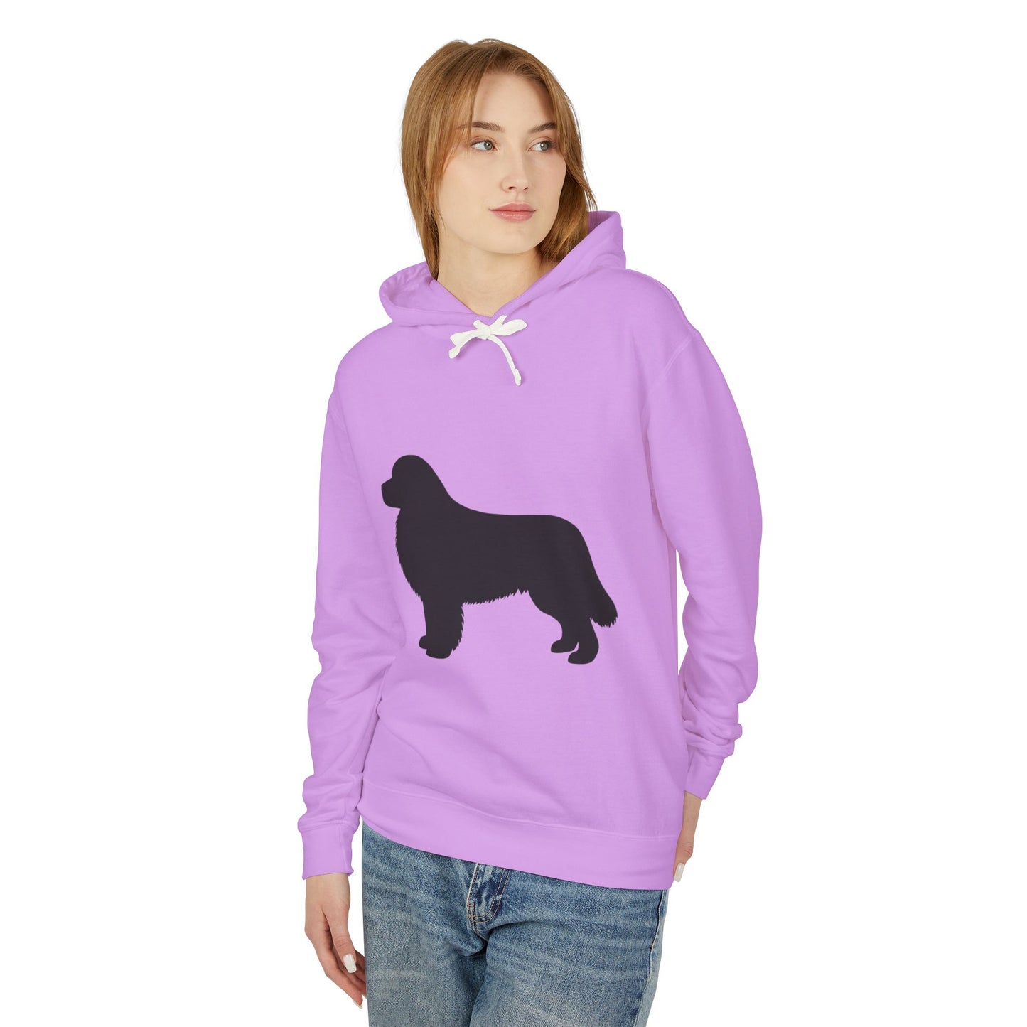 Newfie Silhouette Unisex Lightweight Hoodie