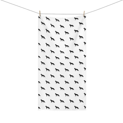 German Shepherd Silhouette Mink-Cotton  Beach Towel