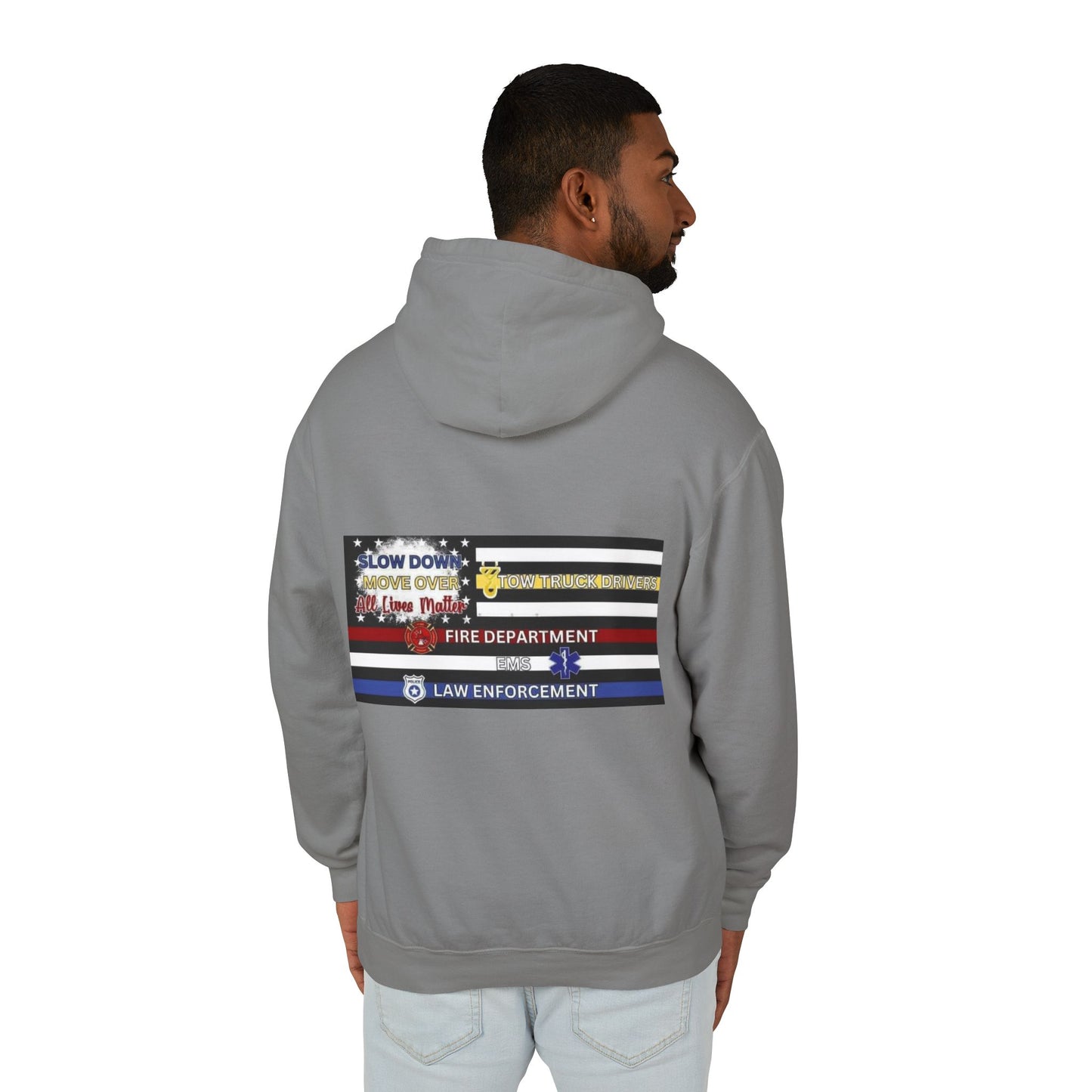 Slow Down Move Over Flag Unisex Lightweight Hoodie