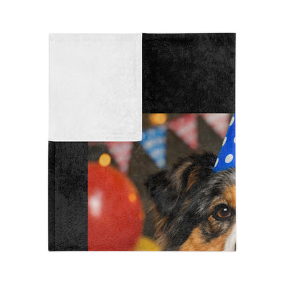 Birthday Buddy Aussie Velveteen Microfiber Blanket