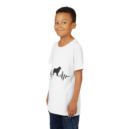 My Heart Beats For Newfies Youth Unisex Short Sleeve Crewneck Tee