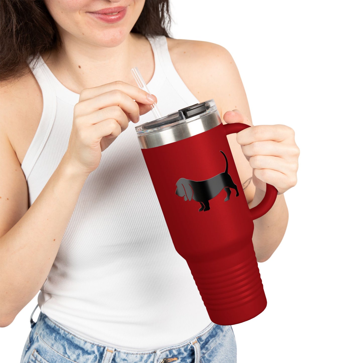 Basset Silhouette Insulated Travel Mug