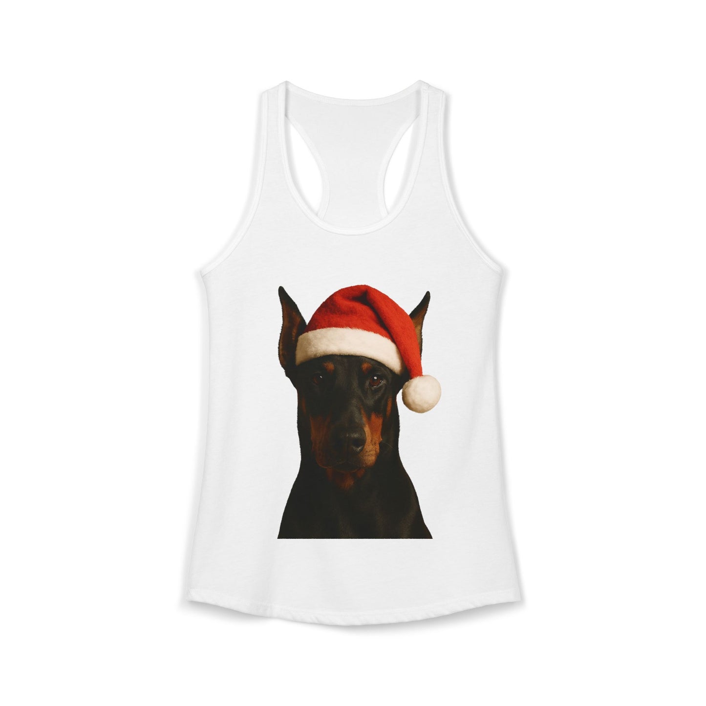 Santa Paws Doberman Women's Racerback Tank