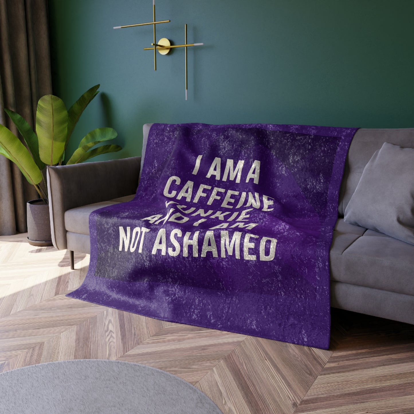 Caffeine Junkie Crushed Velvet Blanket