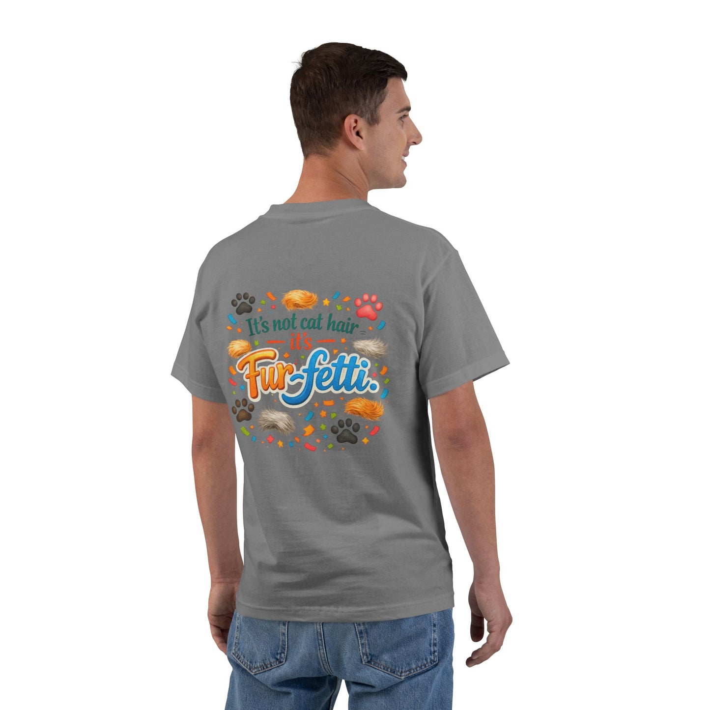 Fur-Fetti Cat Men's Short-Sleeve Crewneck Tee