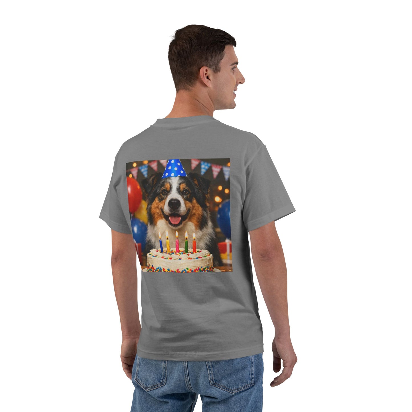Birthday Buddy Aussie Men's Short-Sleeve Crewneck Tee