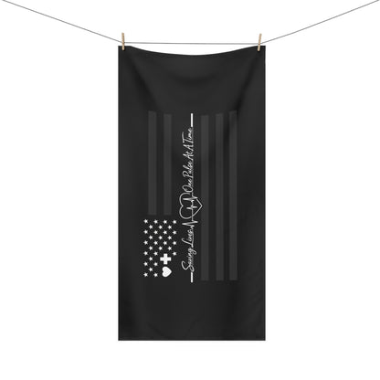 Thin White Line Mink-Cotton  Beach Towel