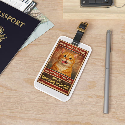 Community Brain Cell Leather Strap Luggage Tag