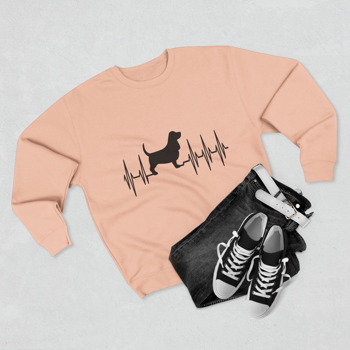 My Heart Beats For Bassets Unisex Crewneck Sweatshirt