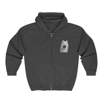 Samoyed Head Unisex Full Zip Hoodie