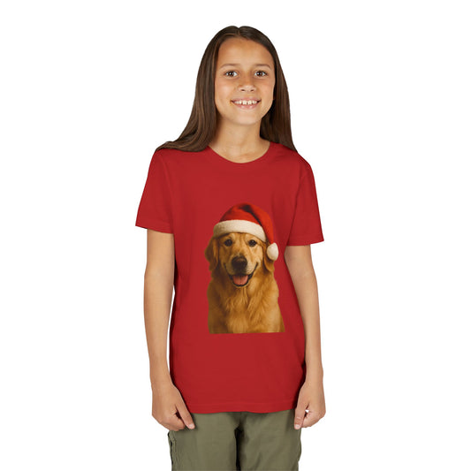 Santa Paws Golden Youth Unisex Short Sleeve Crewneck Tee