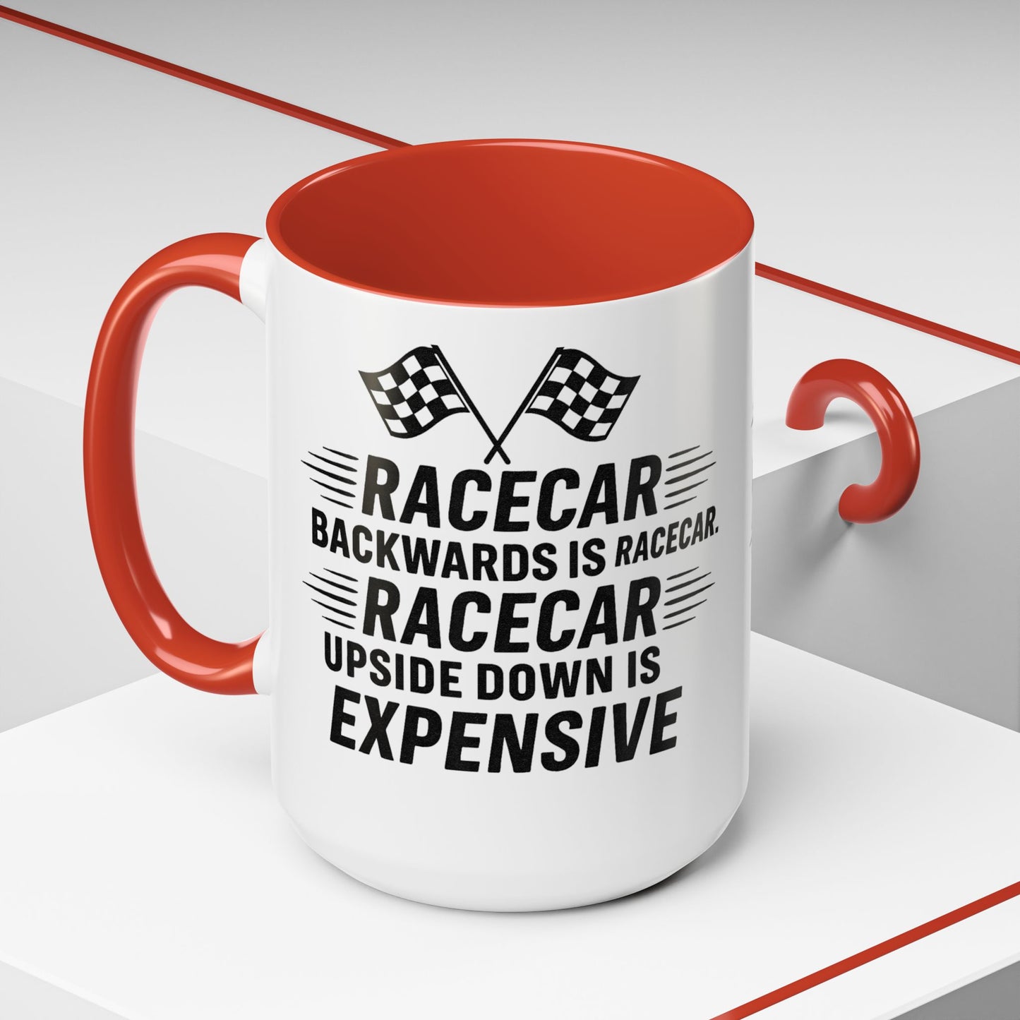 Racecar Backwards 2-Tone Coffee Mug
