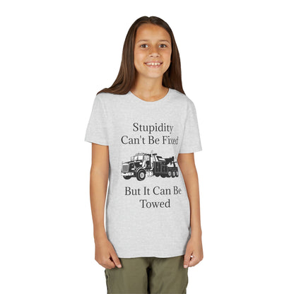 Stupidity Heavy Tow Truck Youth Unisex Short Sleeve Crewneck Tee
