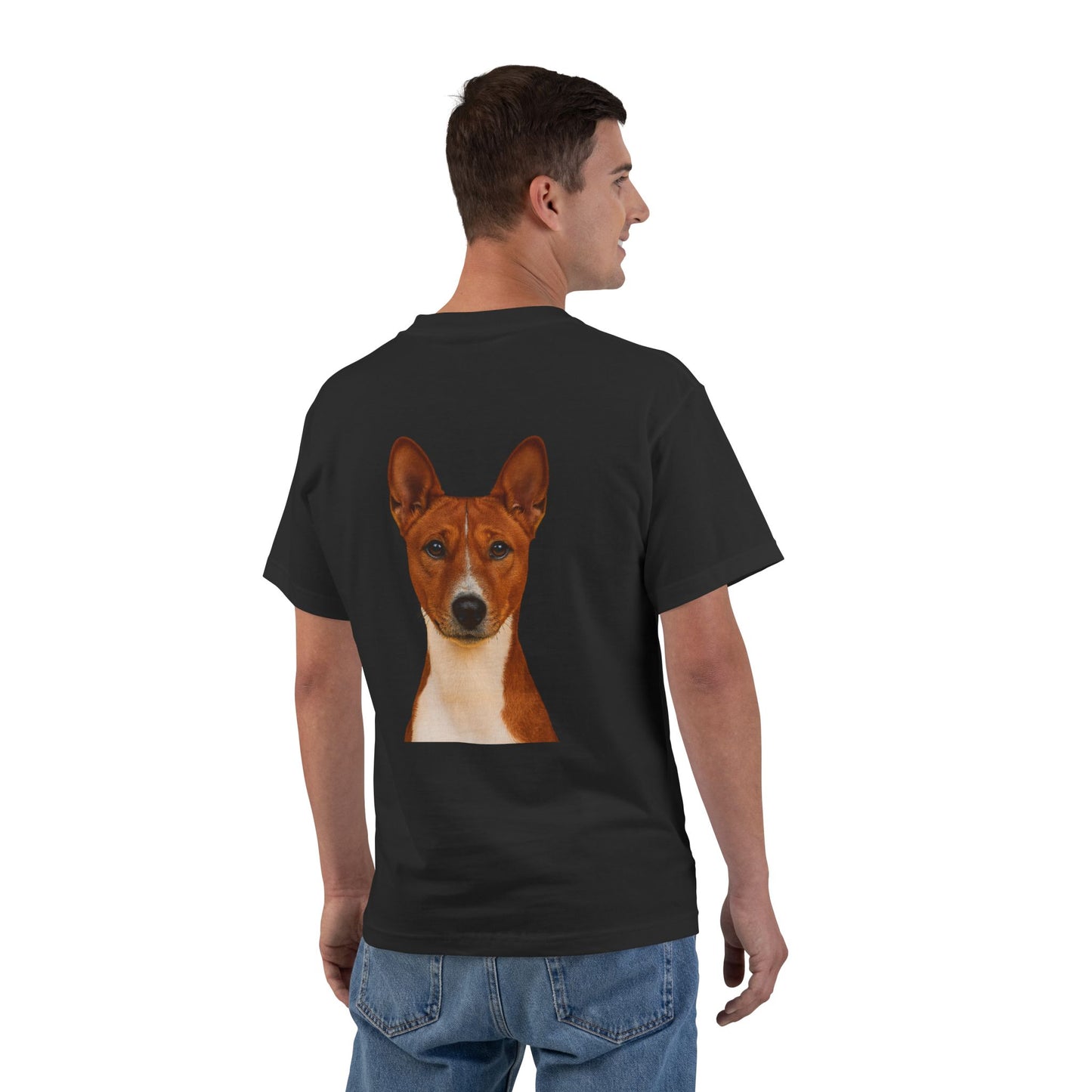 Basenji Head Men's Short-Sleeve Crewneck Tee