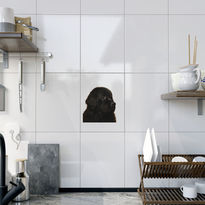 Newfie Head Ceramic Photo Tile