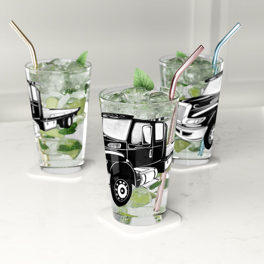 Flatbed Tow Truck Drinking Glass