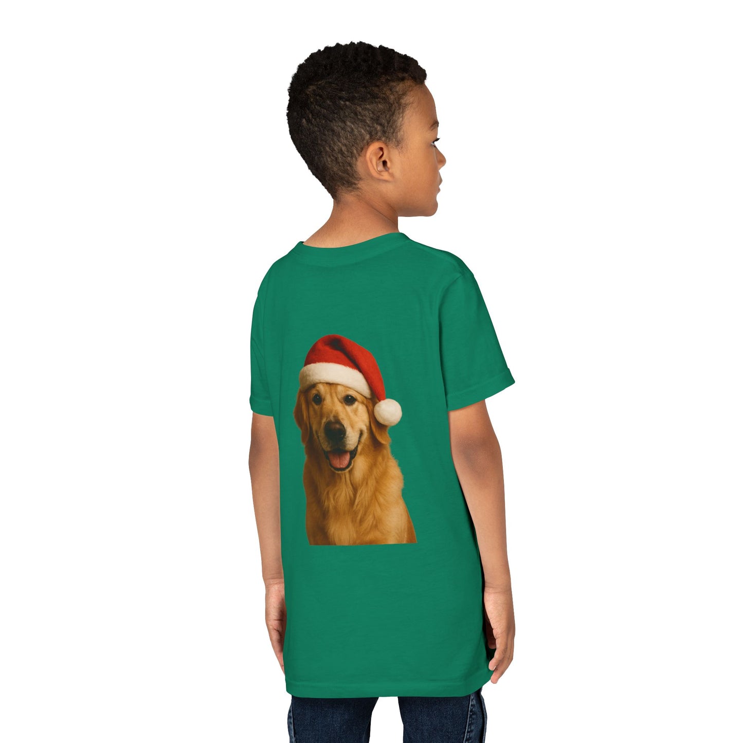 Santa Paws Golden Youth Unisex Short Sleeve Crewneck Tee