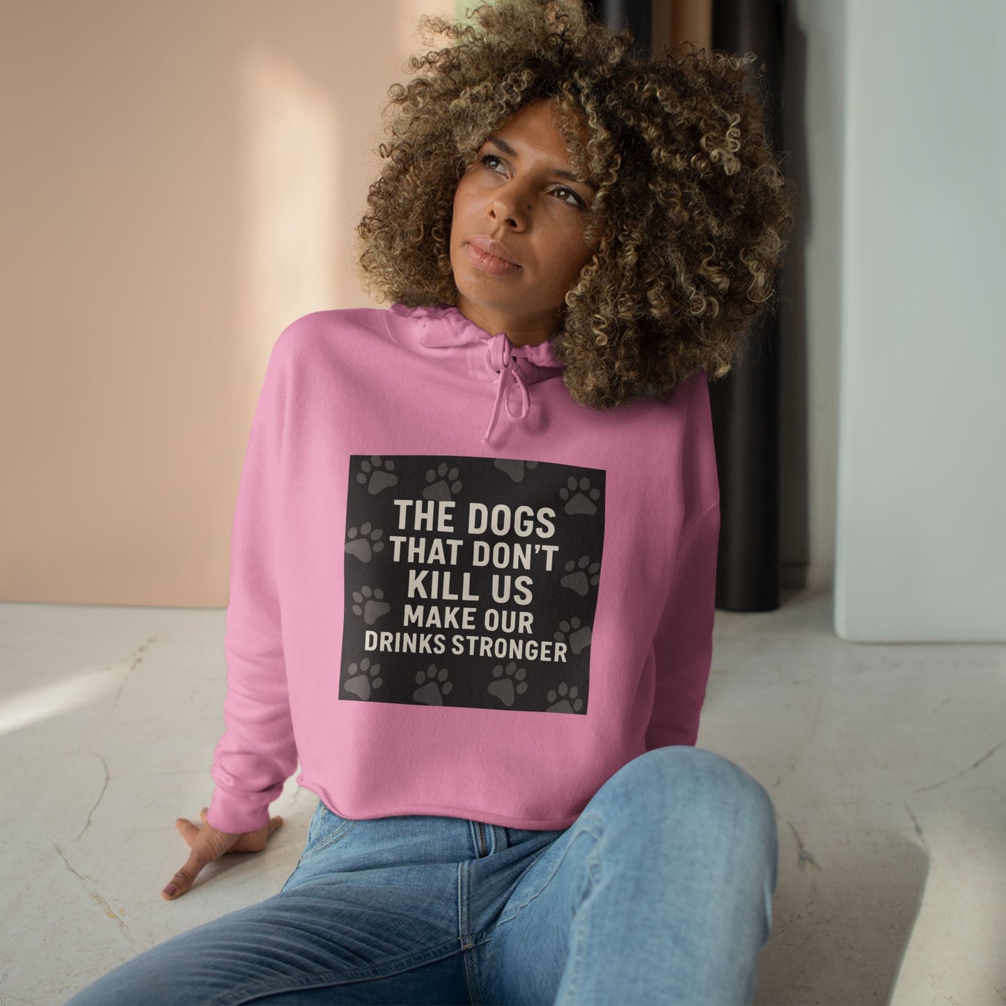 Drinks Stronger Women's Crop Hoodie