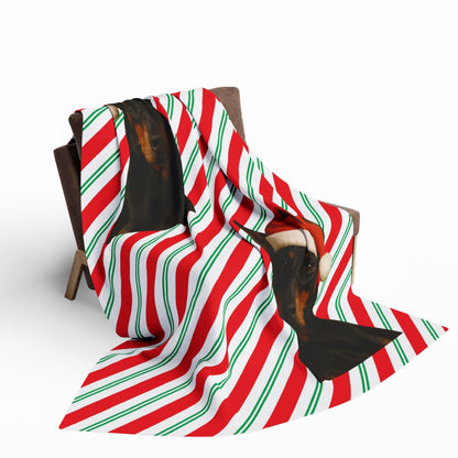 Santa Paws Doberman Arctic Fleece Blanket
