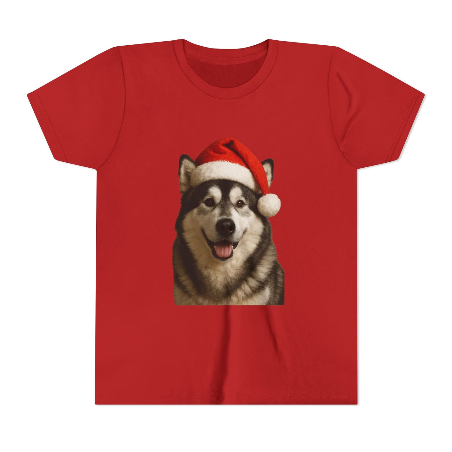 Santa Paws Malamute Youth Unisex Short Sleeve Crewneck Tee